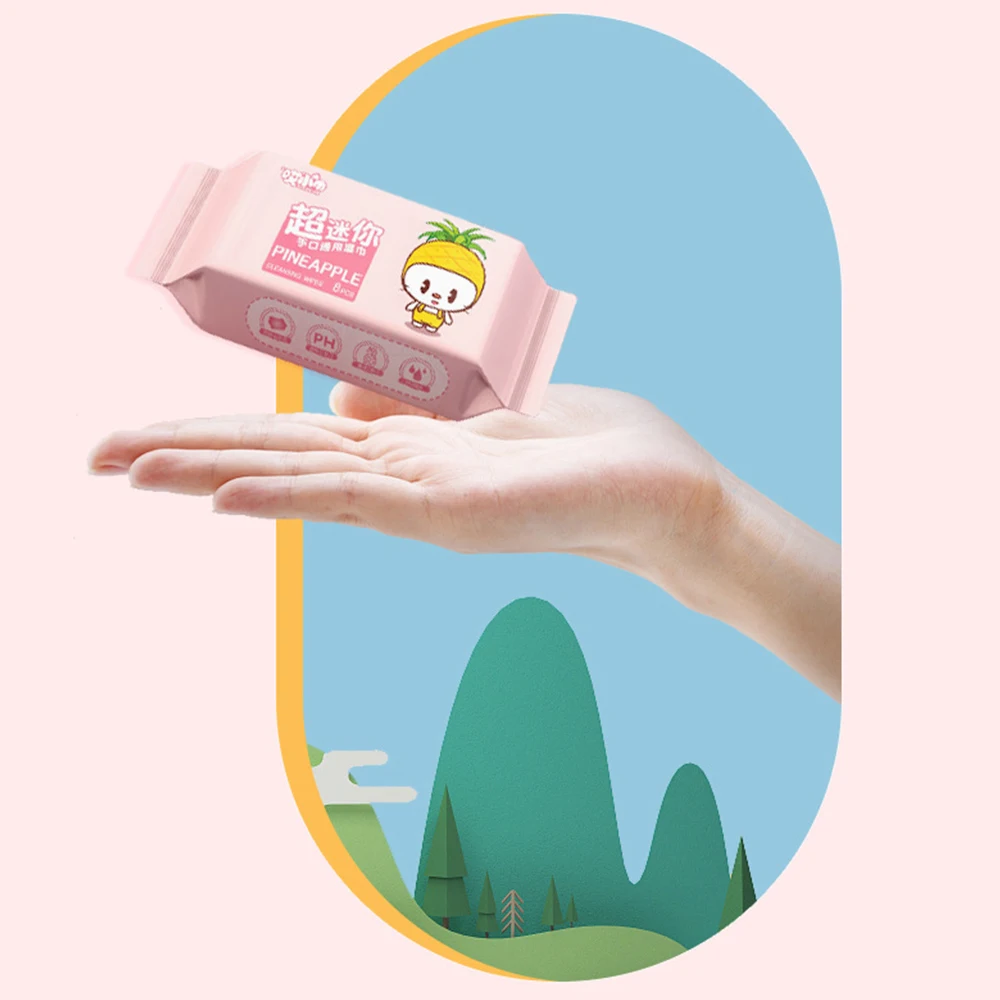 Novos toalhetes molhados macios para limpeza de boca e mãos, toalhetes de limpeza refrescantes descartáveis, pacote grande de alta qualidade, mini toalhetes portáteis para bebês