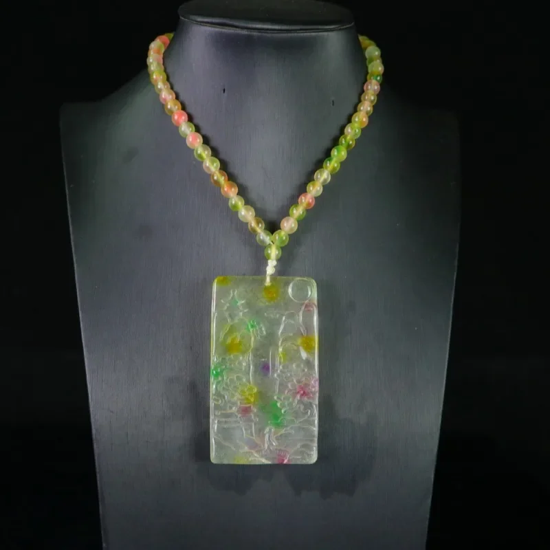

Classic Landscape Brand High Ice Pendant Natural Quartzite Jade Pendant