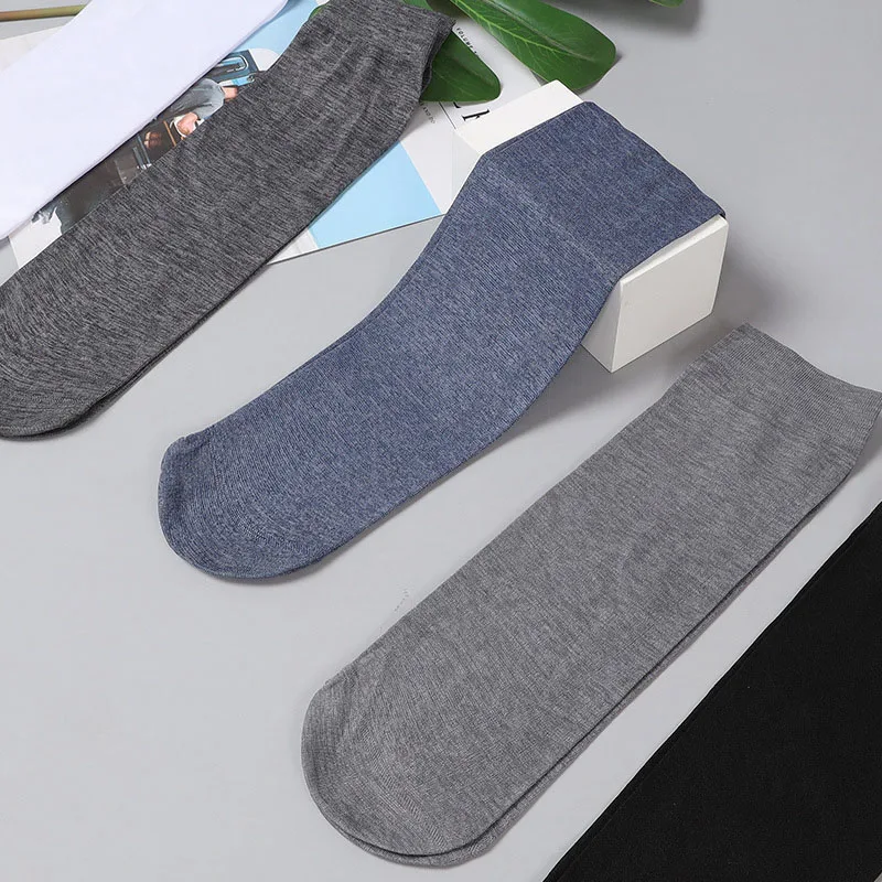 10 Pairs Summer Men Thin Stockings Business Casual Thin Breathable Comfortable And Durable Mercerized Cotton Mid Tube Socks