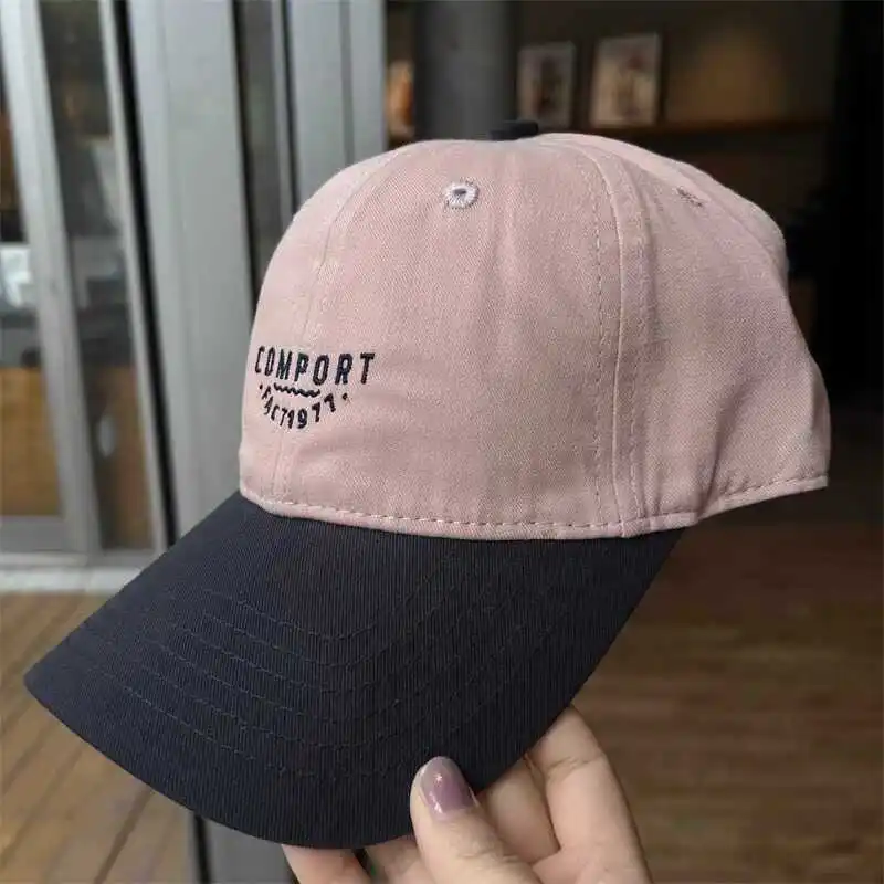 2026 American retro contrasting letters baseball hat men's and women's big head circumference trend cap showing small face