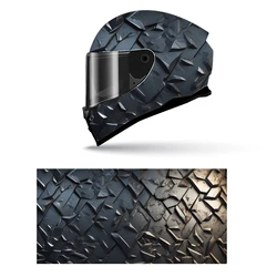 Metal Grunge Texture Full Helmet Wrap Sticker Motorcycle Helmet Racing Graphic Decal Vinyl Wrap Helmet Decorative Sticker