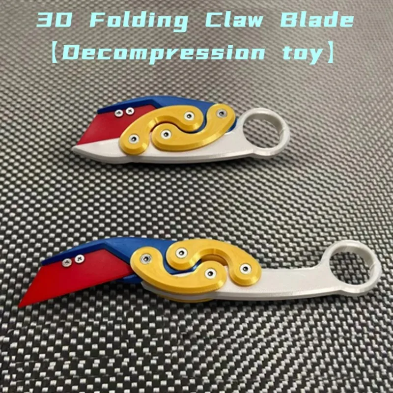 Claw Knife Toy 3D Printed Gravity Radish Claw Knife Retractable Toy Funny Stress Relief Decompression Toys Gift for Teens