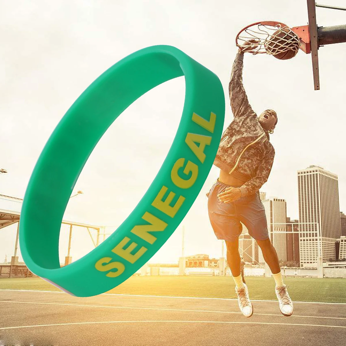 

6 Pcs Athletic Silicone Bracelet Country Printing Wristband Child Exercise Basketball