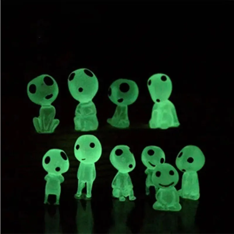 6 pz Kawaii luminoso fantasma Hallowmas resina Charms Doullhouse alieni orecchino portachiavi ciondolo accessorio fai da te gioielli carini fare