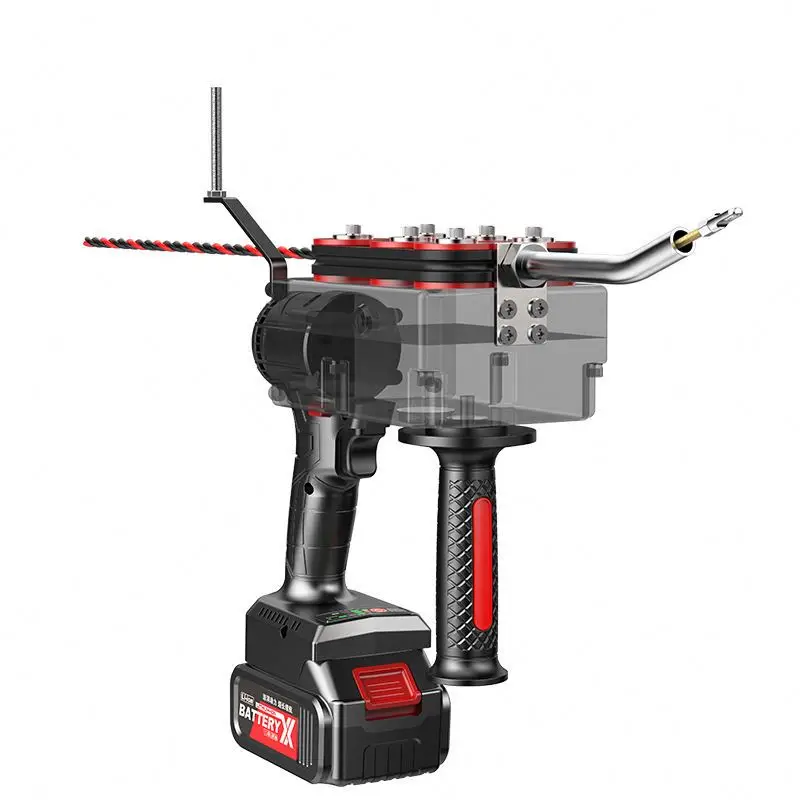 Herramienta de electricista inalámbrica portátil de 21V, máquina roscada automática de batería de litio sin escobillas, cableado de pared, red de encordado de cables