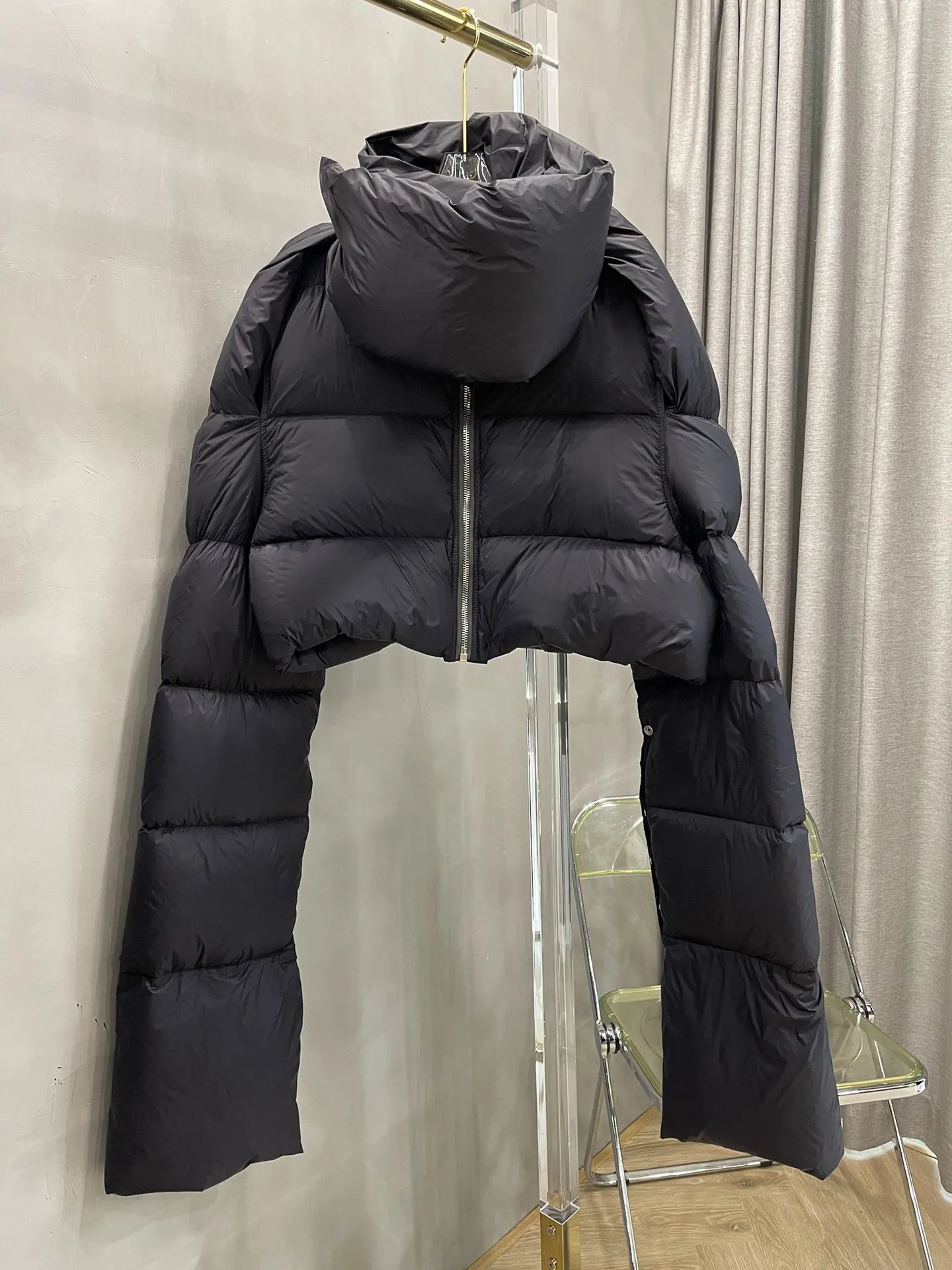 2025 ملابس نسائية أوزة أسفل اضافية طويلة الأكمام طوق كبير قصير أسفل سترة شتاء جديد 1104 #1