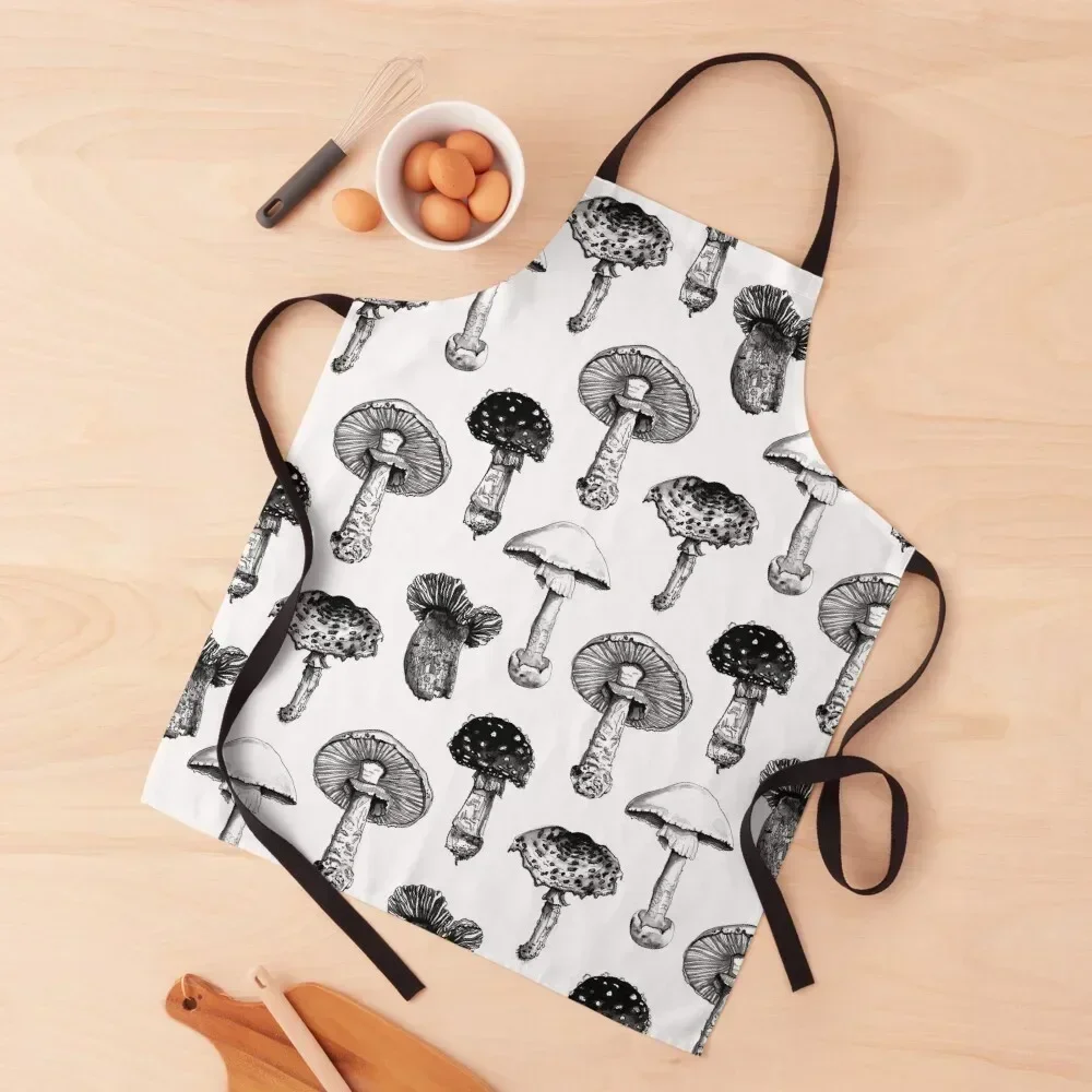 

Poisonous Mushrooms Apron For Kitchen Barista with personal logo Kitchen Tools Accessories Apron