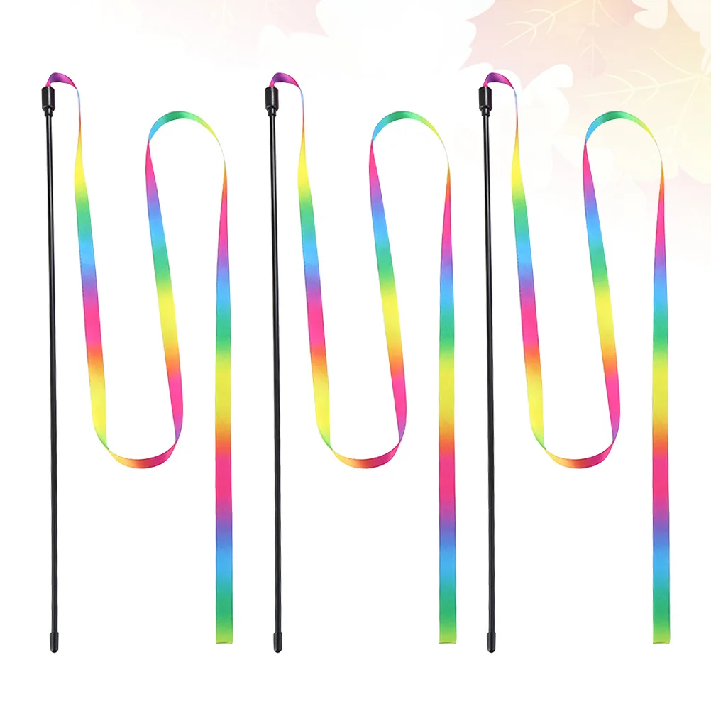 

3Pcs Cat Teasing Stick Set Colorful Interactive Playing Tool for Kitten Exercise Training Fun Cat Teaser Kitten Teasing