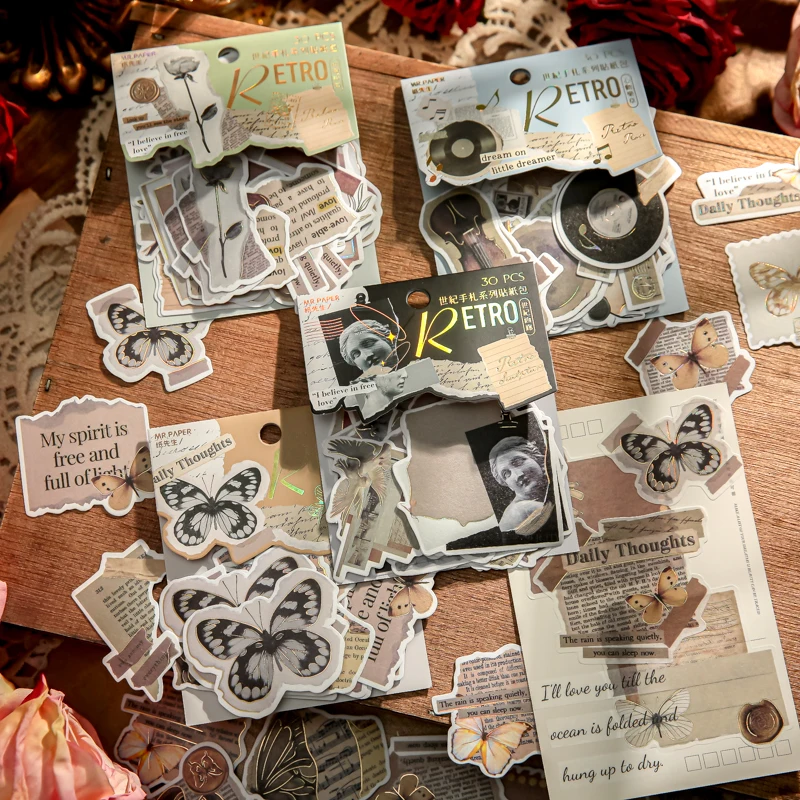 

Mr. Paper, 2 стиля, 30 шт./пакет, креативный маленький размер, набор наклеек, сделай сам, материал для справочника, украшение, альбом для скрапбукинга, блокнот, календарь