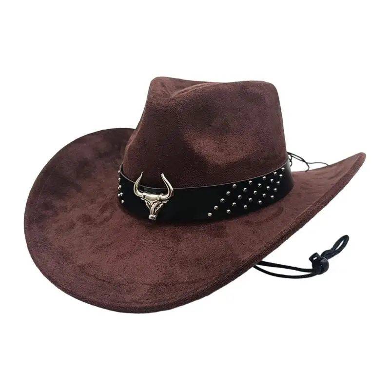 652F Western Hat, Broad Shade Design with Soft Touch Texture Costume for Travel Wear