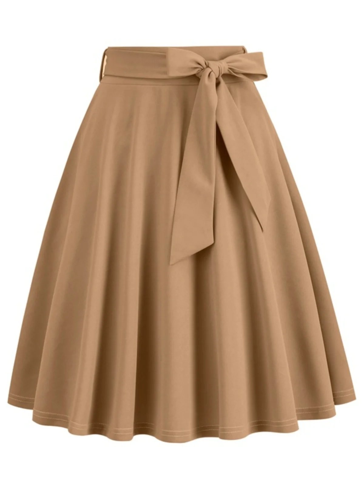 하이웨이스트 단색 스커트 여성 패션 봄 가을 시즌 A라인 실루엣 오버사이즈 폴리에스터 원단 스커트