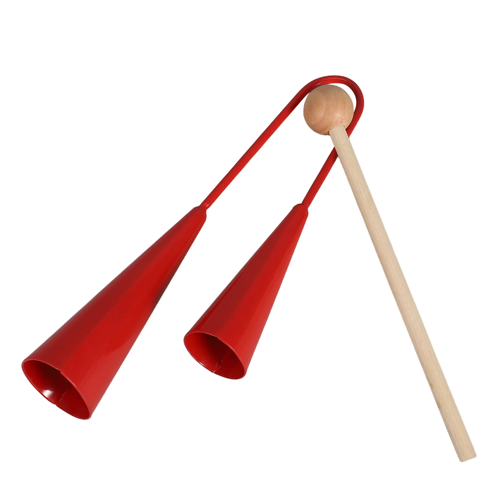 

Agogo Bell Musical Instrument Two Tone Steel Hand Percussion with Wooden Stick for Rhythm Learning Preschool Music