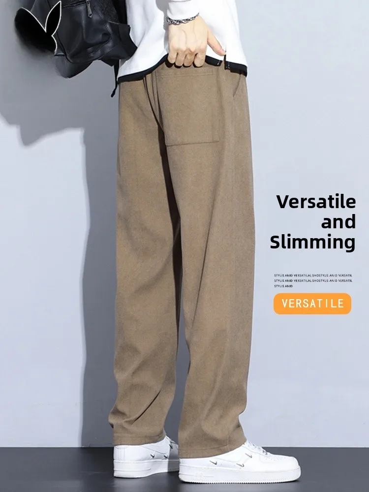 

Men's Casual Sports Pants Spring Loose Slimming Versatile Loose Fit Straight Leg Pants for Young Men Casual Sle