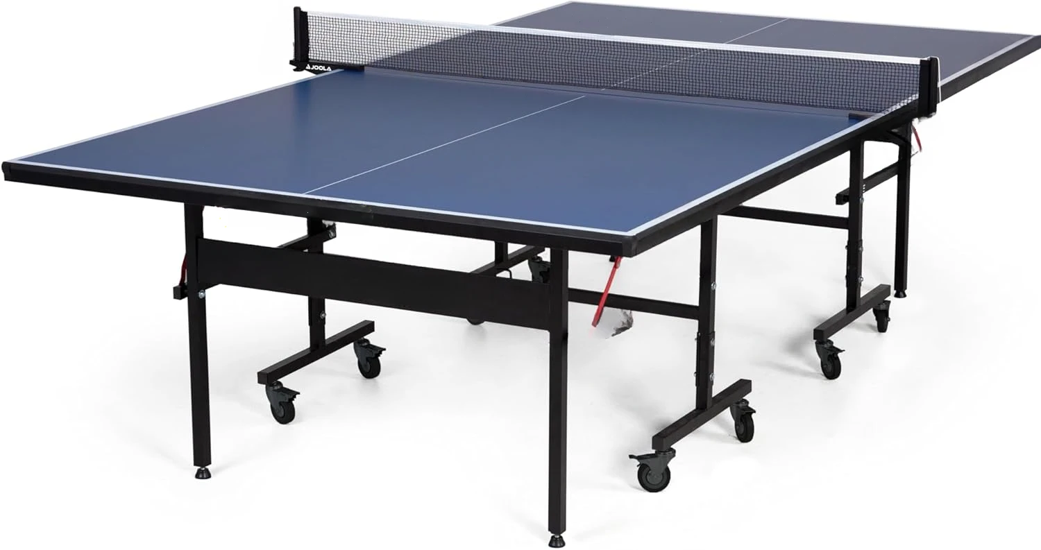 Tischtennistisch mit Schnellklemmung, Ping-Pong-Netz und Pfosten-Set – 10-minütiger einfacher Ping-Pong-Tisch mit Einzelspieler-Wiedergabemodus