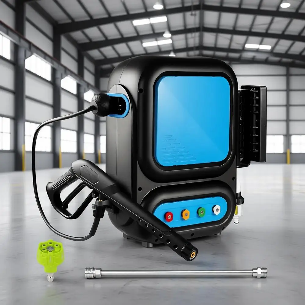 

Prure Power Washer Wall Mount High-Prure Cleaning hine, with 4 Quick Nozzles and 1 Adjustable 6-in-1 Nozzle, 75t Hose, oam Canno