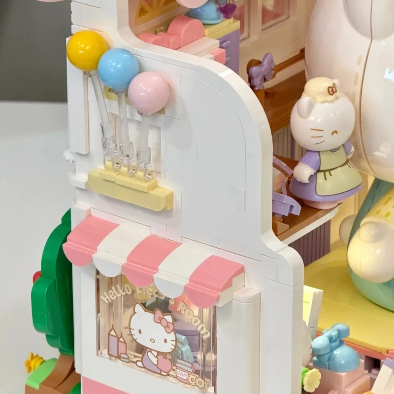 AREAX Sanrio Building Blocks Hello Kitty Sweetheart Home Puzzle Toy Splicing Model Desktop Ornament Collection Gift