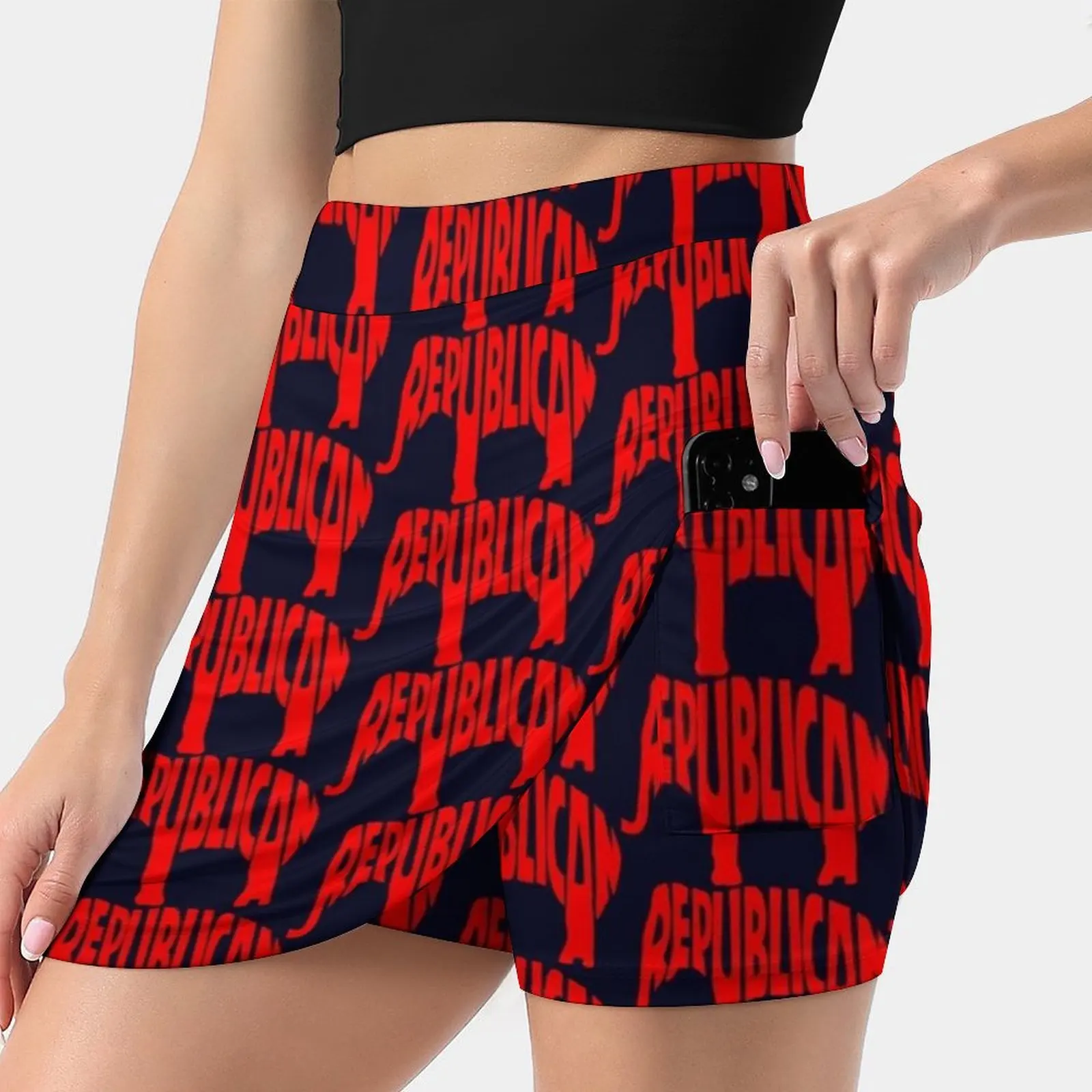 Republican Party Women's skirt Mini Skirts A Line Skirt With Hide Pocket Republican Republic Party Usa America President