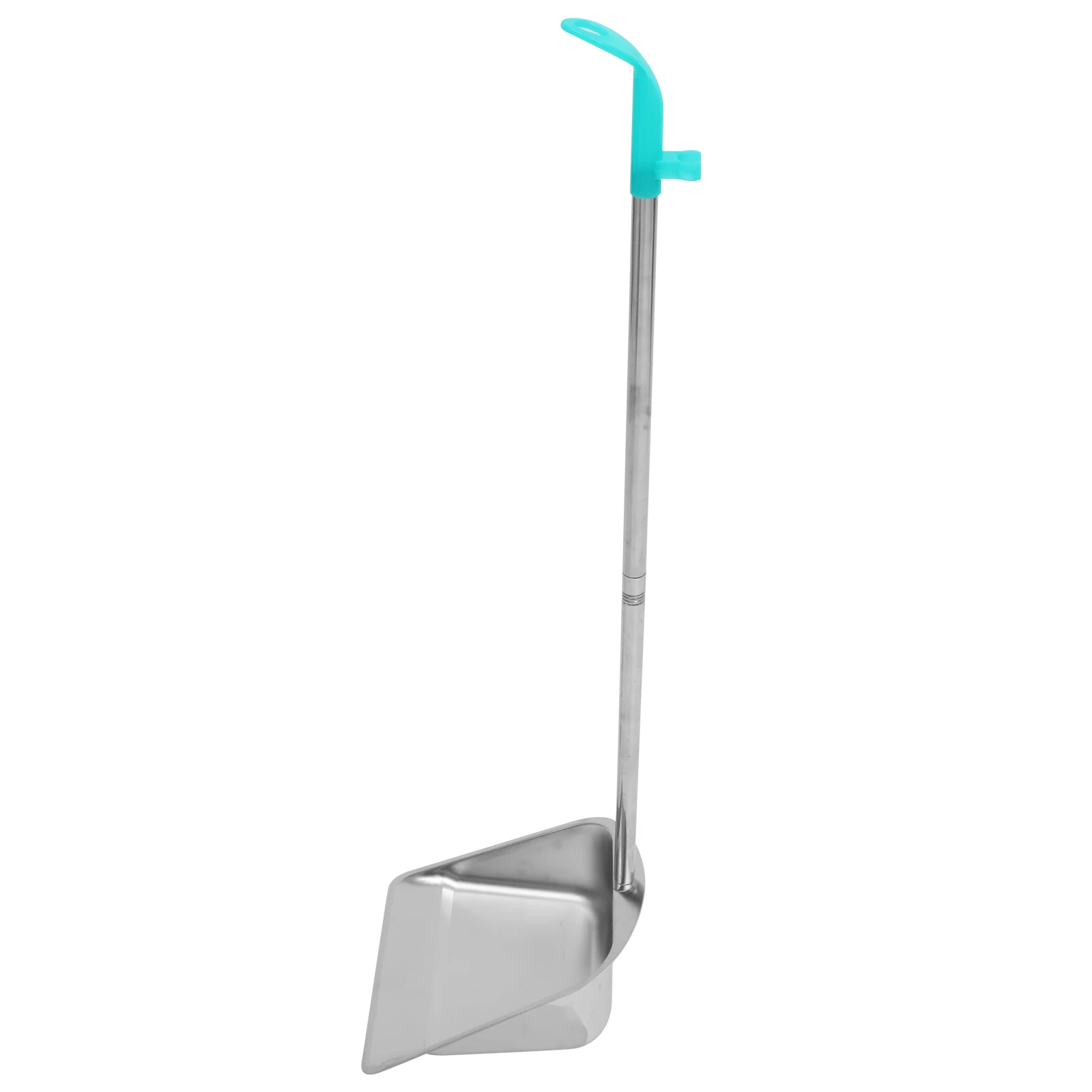 

Stainless Steel Dustpan with Long Handle Mini Portable Metal Stand up Pans Heavy Duty Home Outdoor