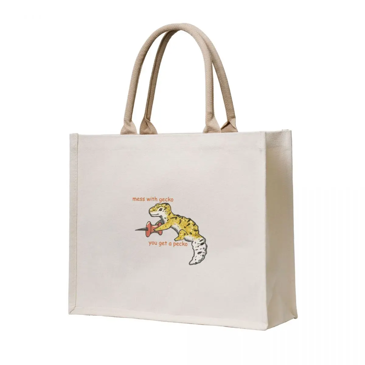 

mess with gecko you get a pecko Tote Bag Eco bag tote bag custom Lady