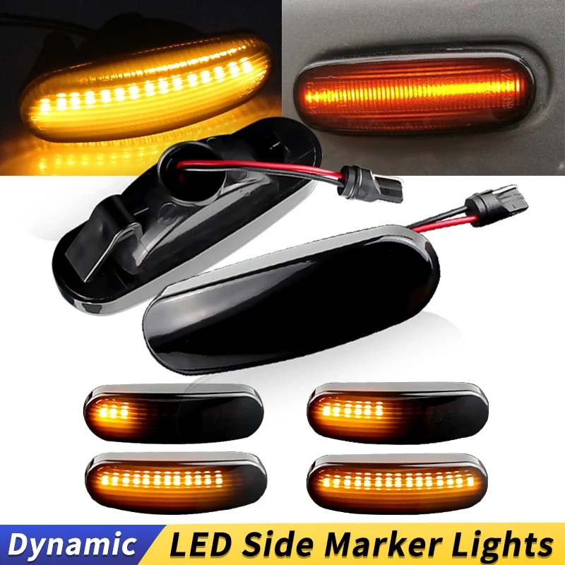 2Pcs Dynamic LED Side Marker Light Repeater Lamp For Fiat Doblo Fiorino Grande Punto Idea Linea Multipla / Peugeot Citroen