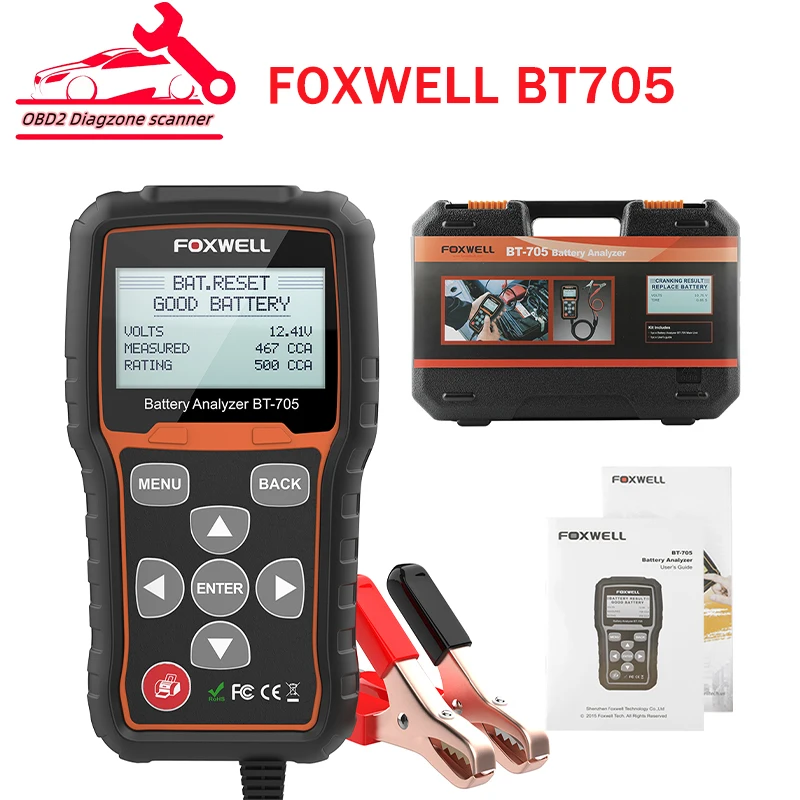 

Тестер автомобильной батареи FOXWELL BT705, 12 В, 24 В