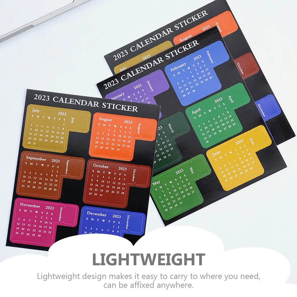 

12 Sheets DIY Sticky Stickers Notebook Monthly Calendar Paper Journals Students Office Multi Function Book Tabs Planner Stickers