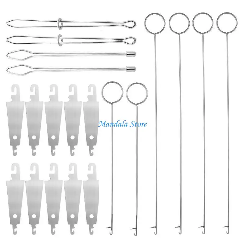 

U2JC 20Pcs Metal Drawstring Threader, Tweezers, Rings Turners Hook for Belts Hoodies