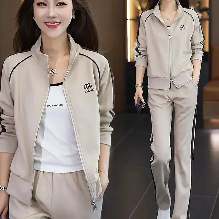 

Повседневный комплект спортивной одежды, женский свитер для похудения Faion, широкие брюки, осенний сезон, Sli Agel, трансграничный ансамбль