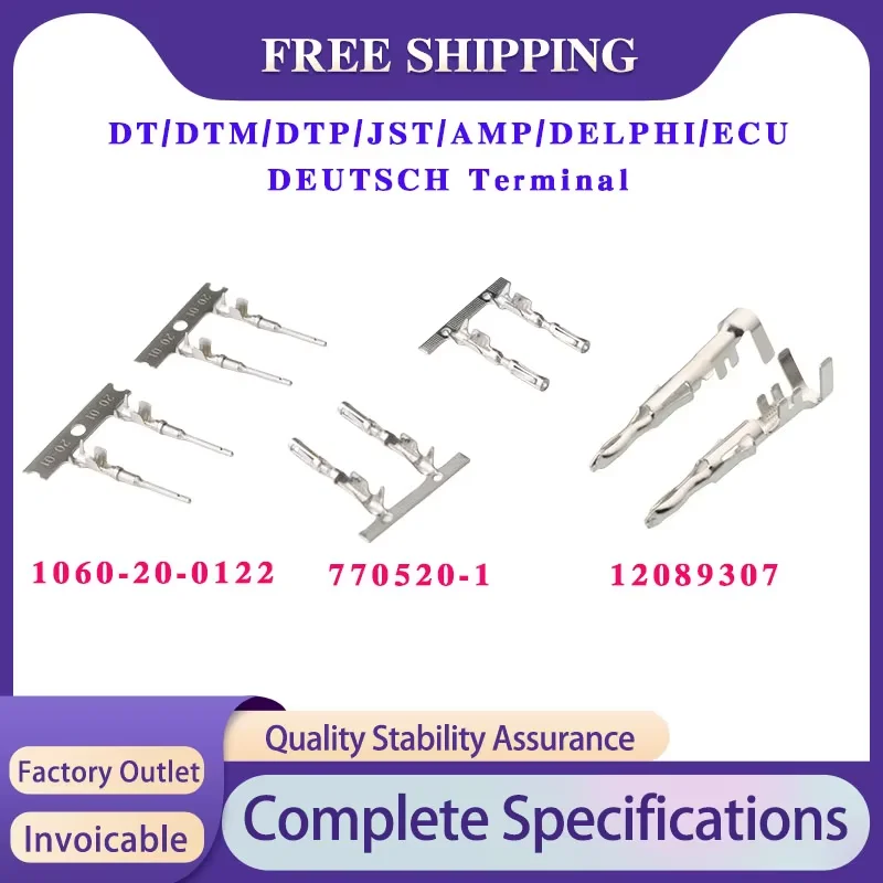 

100/500/1000/5000PCS Deutsch Waterproof Terminals Kit Male/Female Pins Contacts for Automotive Connector ECU/ DT/DTP/AMP/Delphi