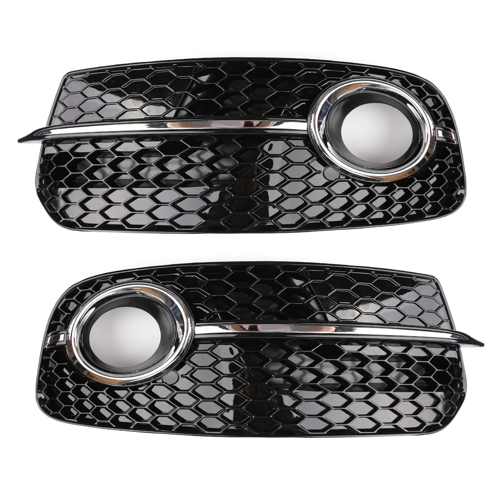 Pair ABS Front Fog Lamp Lower Grille Grill Cover Kit For Audi Q5 MK1 2013 2014 2015 2016 2017
