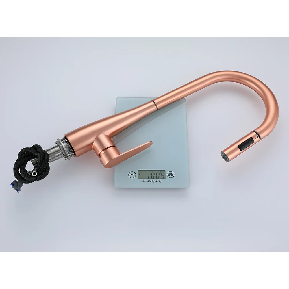 Brass Pull Out Kitchen Faucet Hot Cold Water Sink Tap for Dish Washing Multi Function Home Use