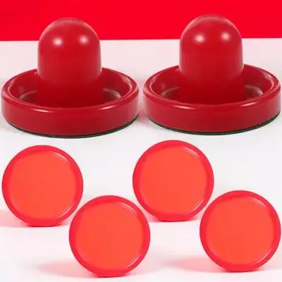 8 pçs 76mm pás de ar substituição design ergonômico para mesas esportes internos empurradores de hóquei de ar conjunto vermelho alças de hóquei pás