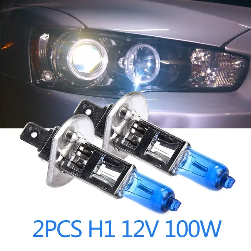 

2pc Vehicle H1 Car Head Lights Halogen Bulb 4300k 12V 100W Headlights White Lights Lamp Halogen Bulbs Automotive Accessories