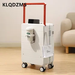 Klqdzms rollender Koffer PC Aluminium rahmen Boarding Box 20 