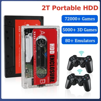 2TB HDD 2.5 External Game Hard Drive 72000+ Games 80+ Game Collection for PC/Laptop/GK3V/GK Mini for PS2/WII/PS1/N64/SS/WIIU