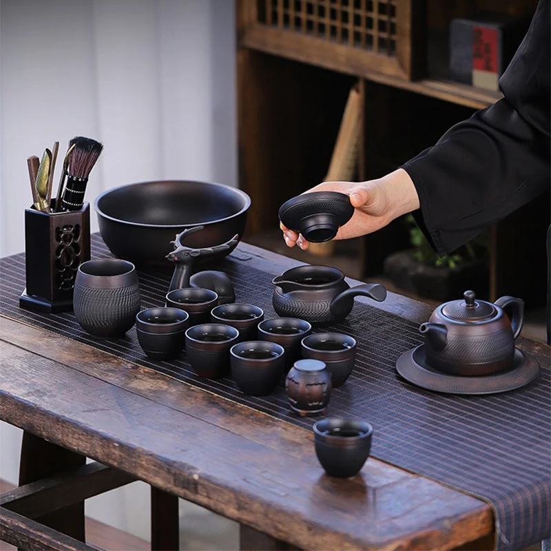 2024 new high appearance level kung fu tea set high-grade purple clay teapot