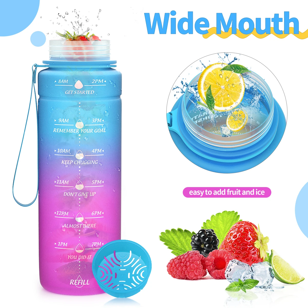 500/1000ML BPA Free Plastic Sports Bottle Water Outdoor Travel Portable Leakproof Water Bottles For Kids Gourde Garrafas De Agua