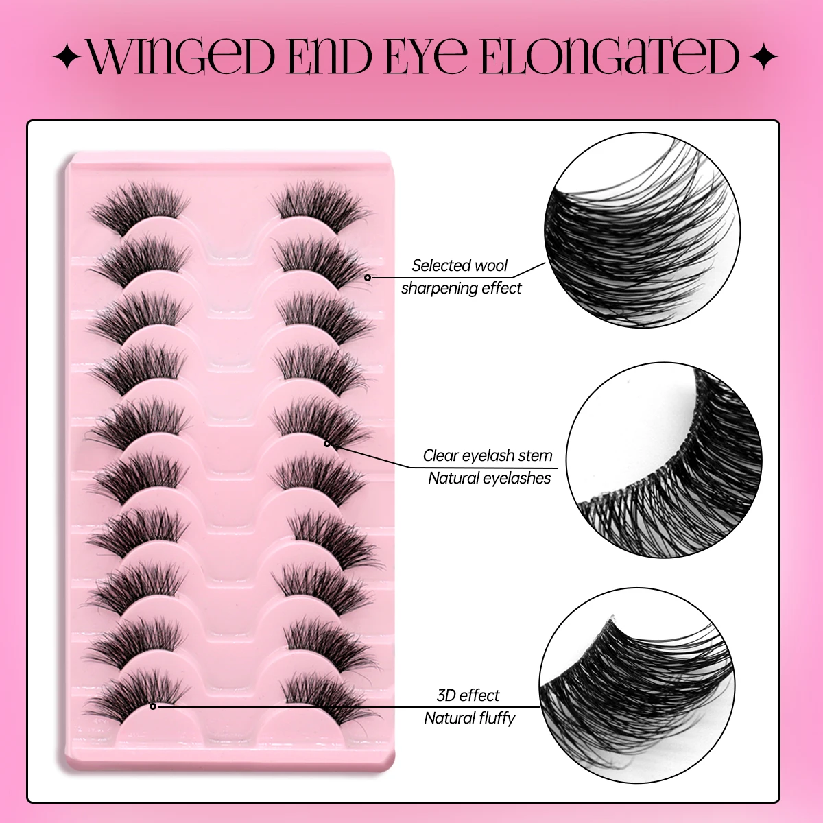 GROINNEYA Half Eey Lashes 10 Pairs New Faux Mink Lashes Natural False Eyelashes Wispy Fluffy Eyelash Extension Makeup