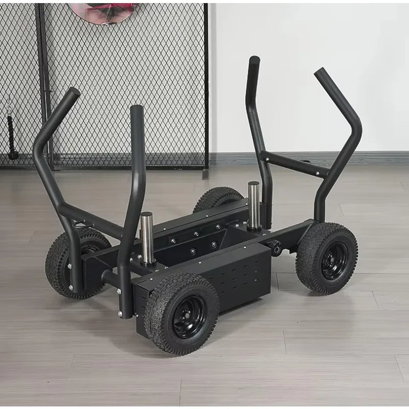 

Cardio Machines 8 Resistance Adjustable Loaded Barbell Weight Sled Car Gym Home Bodybuilding Tank Training Car With Wheels