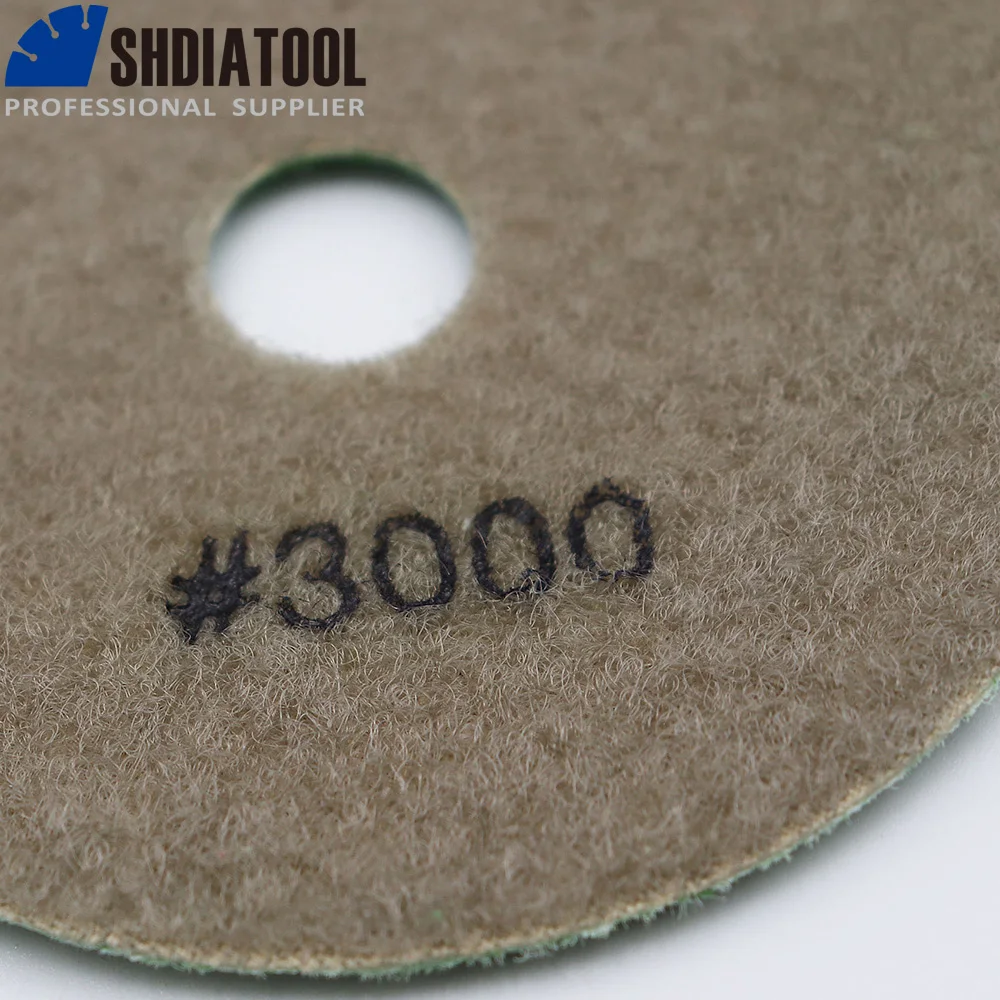 5pcs 4" #3000 Professional Diamond Flexible wet polishing pads for stone, ceramic/tile, Sanding discs for stone