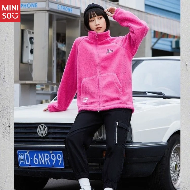 Giacca Disney Lotso Bear, cappotto Sherpa rosa caldo alla moda da donna |   Peluche ed elegante