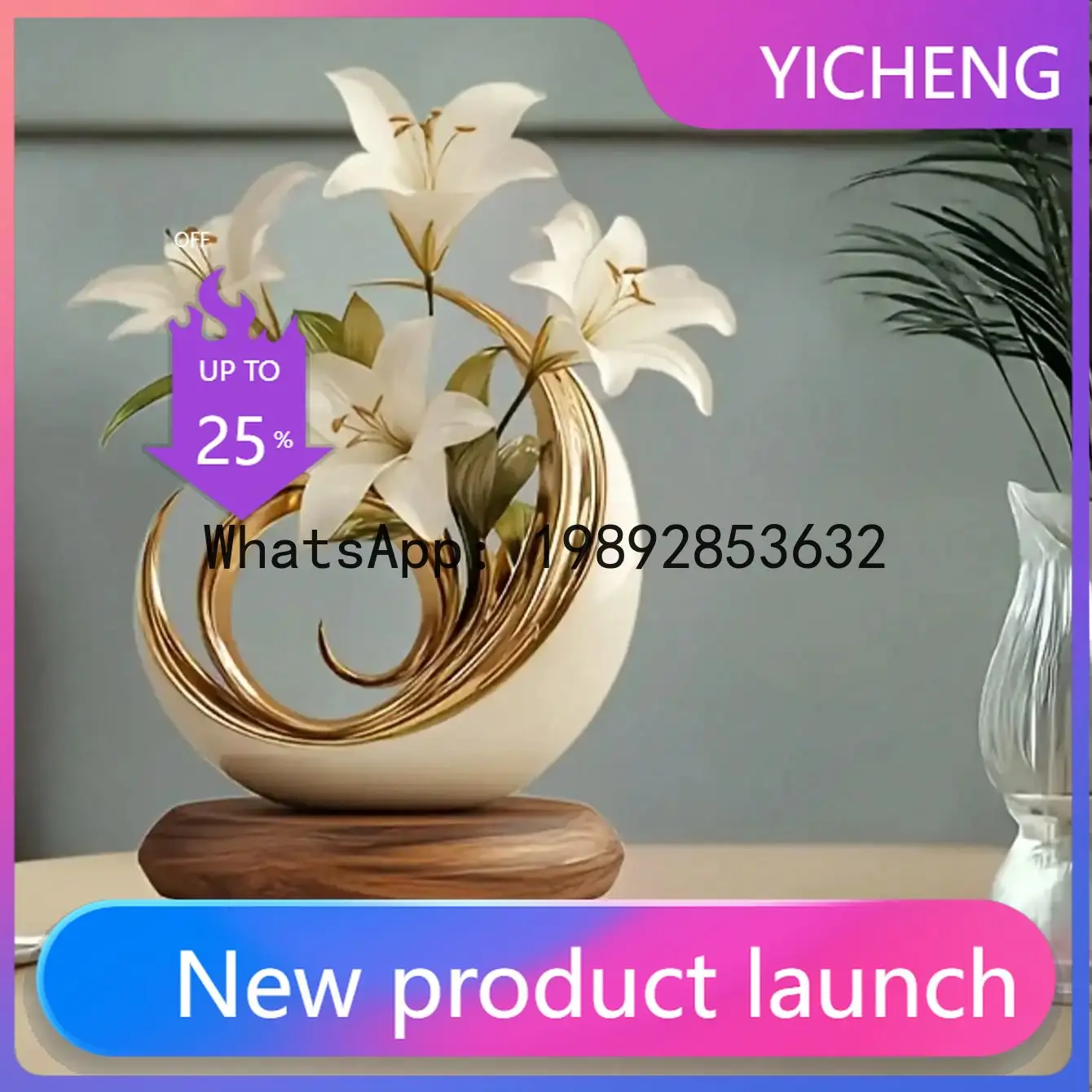 

LYY 1 piece of lily desktop decoration ornament suitable for living room desktop and office decoraValentine Day wedding decor
