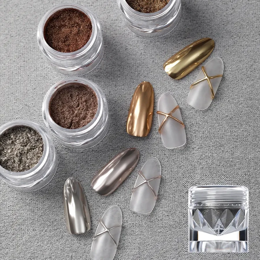 6-color mirror golden laser magic mirror powder nail dust mirror aurora powder retro gothic style nail powder