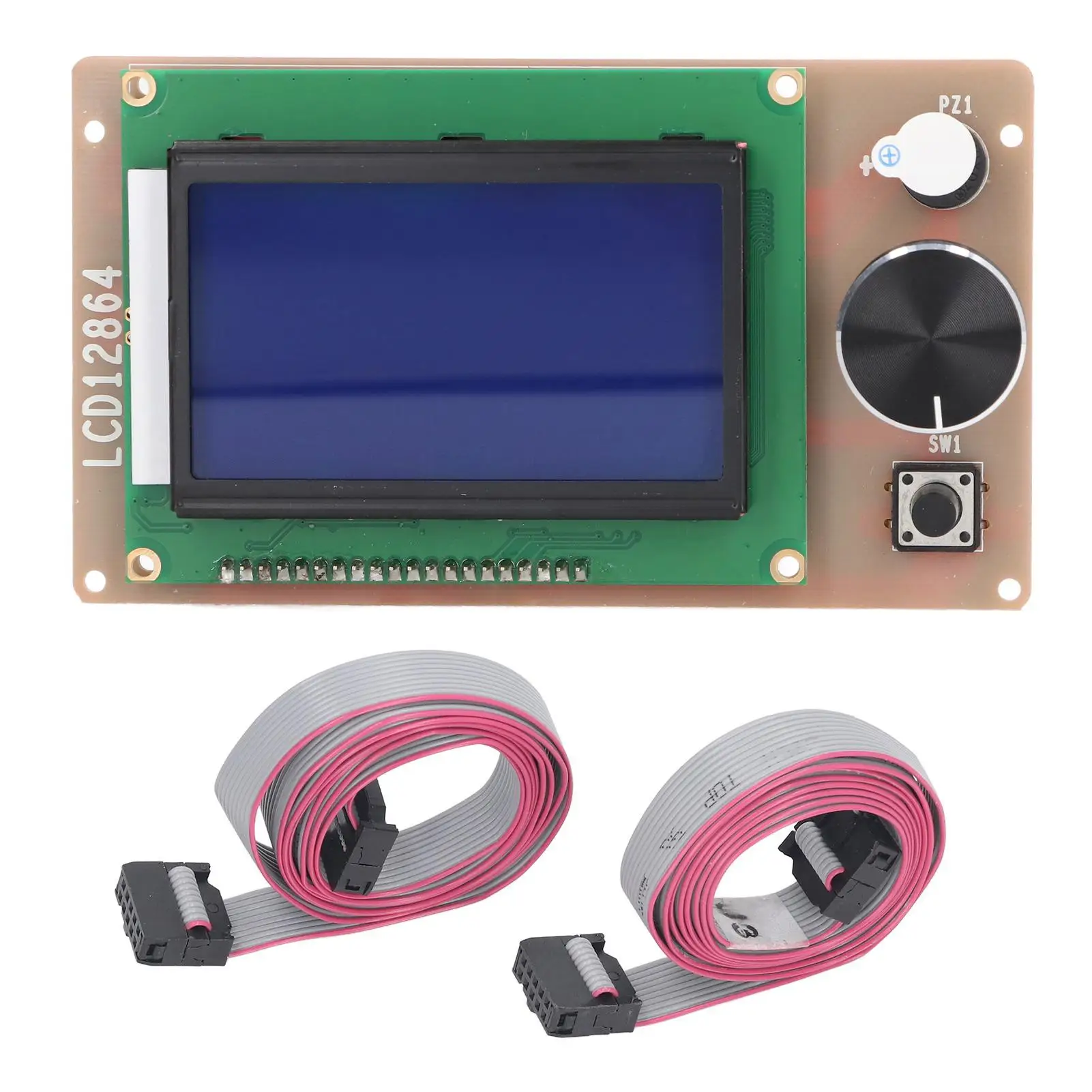 

128x64 LCD Display Controller Board for 3d Printers - Large Self Encoder with Dual Row Interface