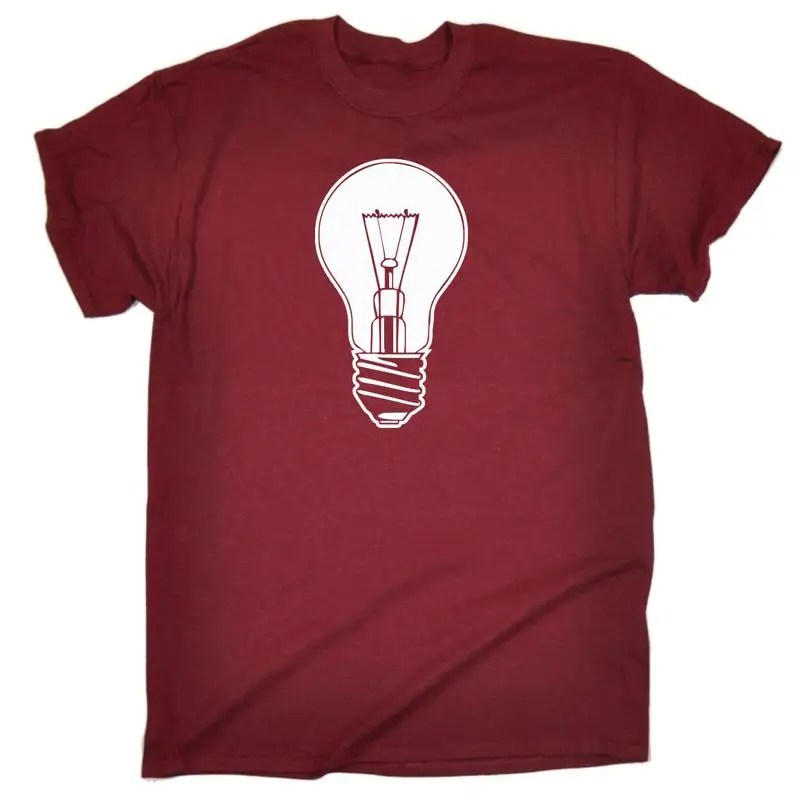 

Light Bulb White Mens Funny Novelty T Shirt Top