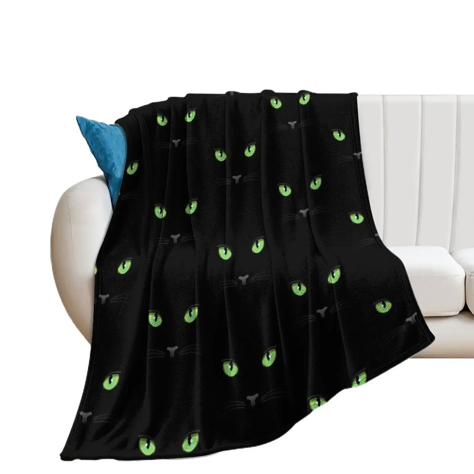 Black Cat - Green Eyes Throw Blanket warm for winter Luxury Sofa Quilt Blankets