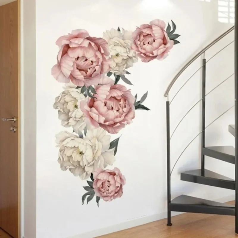 3D New Gentle Peony Flower Bedroom Living Room Dormitory Background Study Room Entrance Wall Decoration Painting