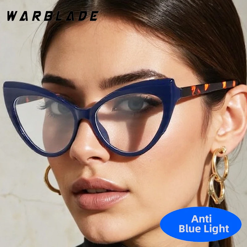 

Retro Oversized Frame Cat Eye Luxury Blue Light Blocking Glasses Reading Computer Work Eye Protection Optical Women Men Eyewear