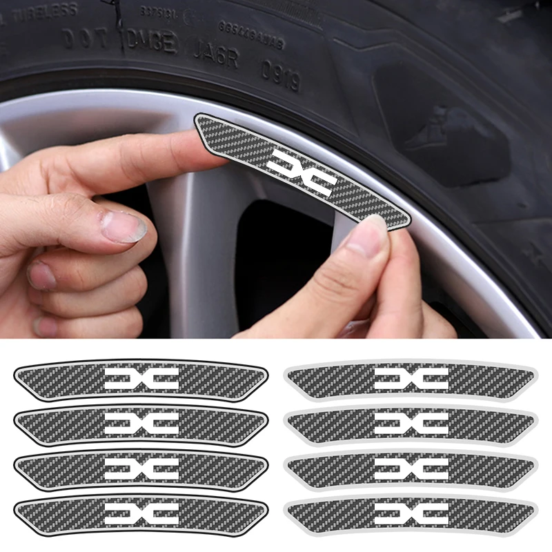 4pcs Car Wheel Hub Badge Tire Rim Stickers Decoration Accessories For Dacia Duster Logan MCV Sandero Stepway Dokker Lodgy