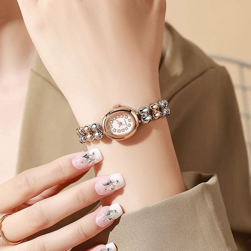 1 buah-jam tangan berbentuk tetesan air retro yang modis, modis dan unik, jam tangan kuarsa modis multi-warna gradasi